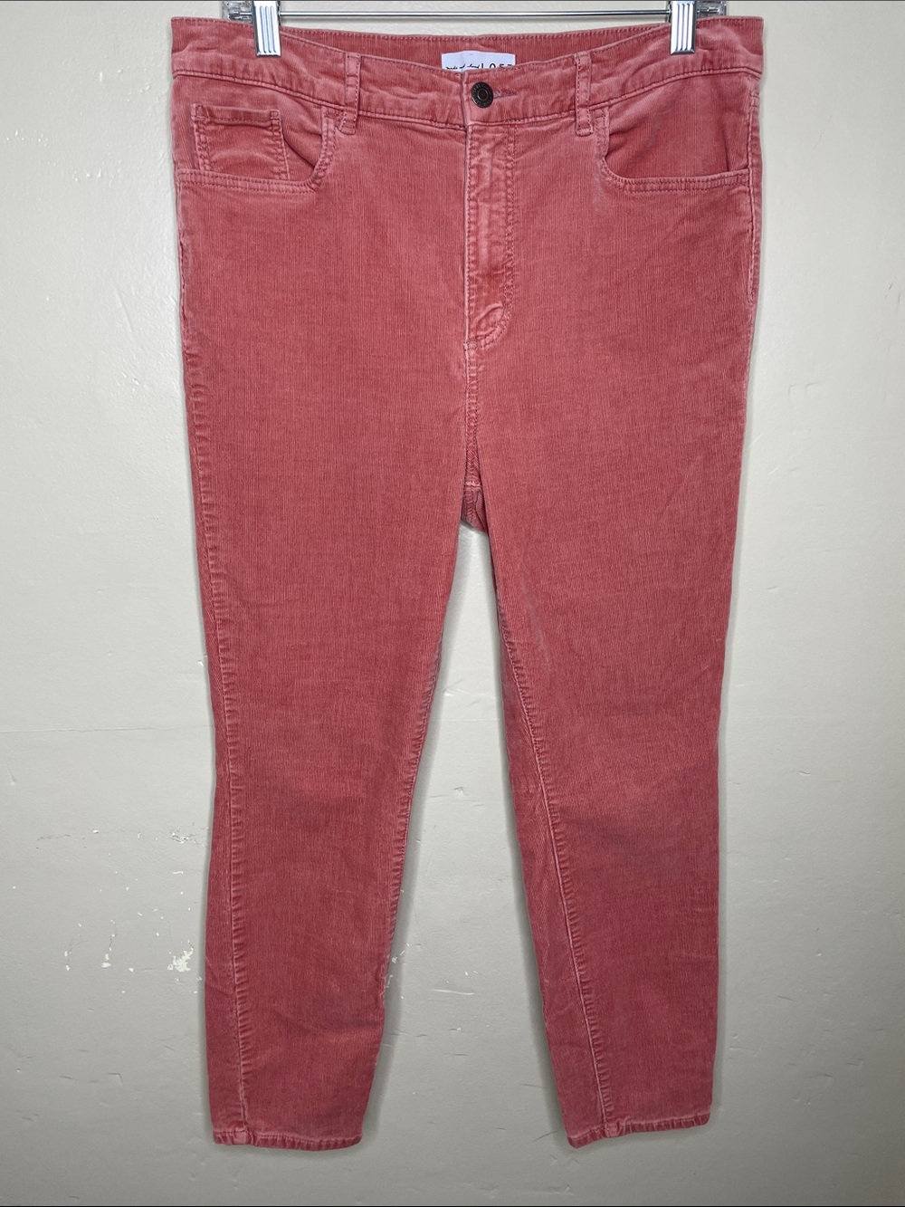 LOFT Apricot Corduroy High Waist Skinny Ankle 70’s Retro Revival Vibe Pants 12